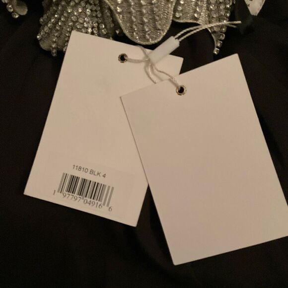 Mac Duggal 11810 Womens Black Crepe One Shoulder Gown With Flower 4 - Picture 14 of 15